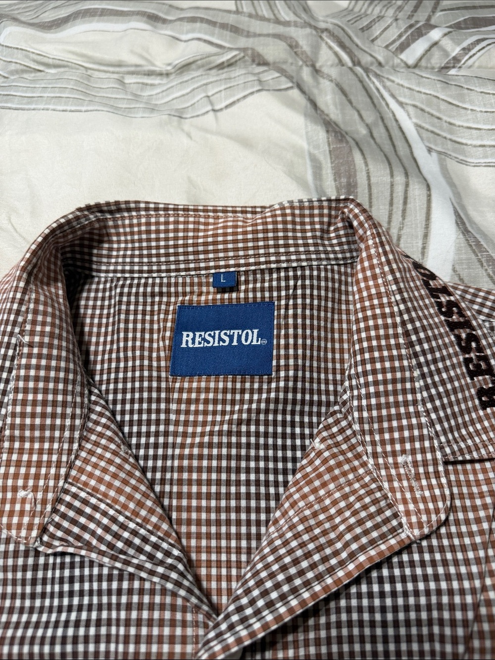 Resistol Brown & White Gingham Button-Up Shirt